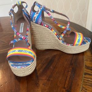 Tabitha Simmons Jenny Peruvian Silk wedge sandal
